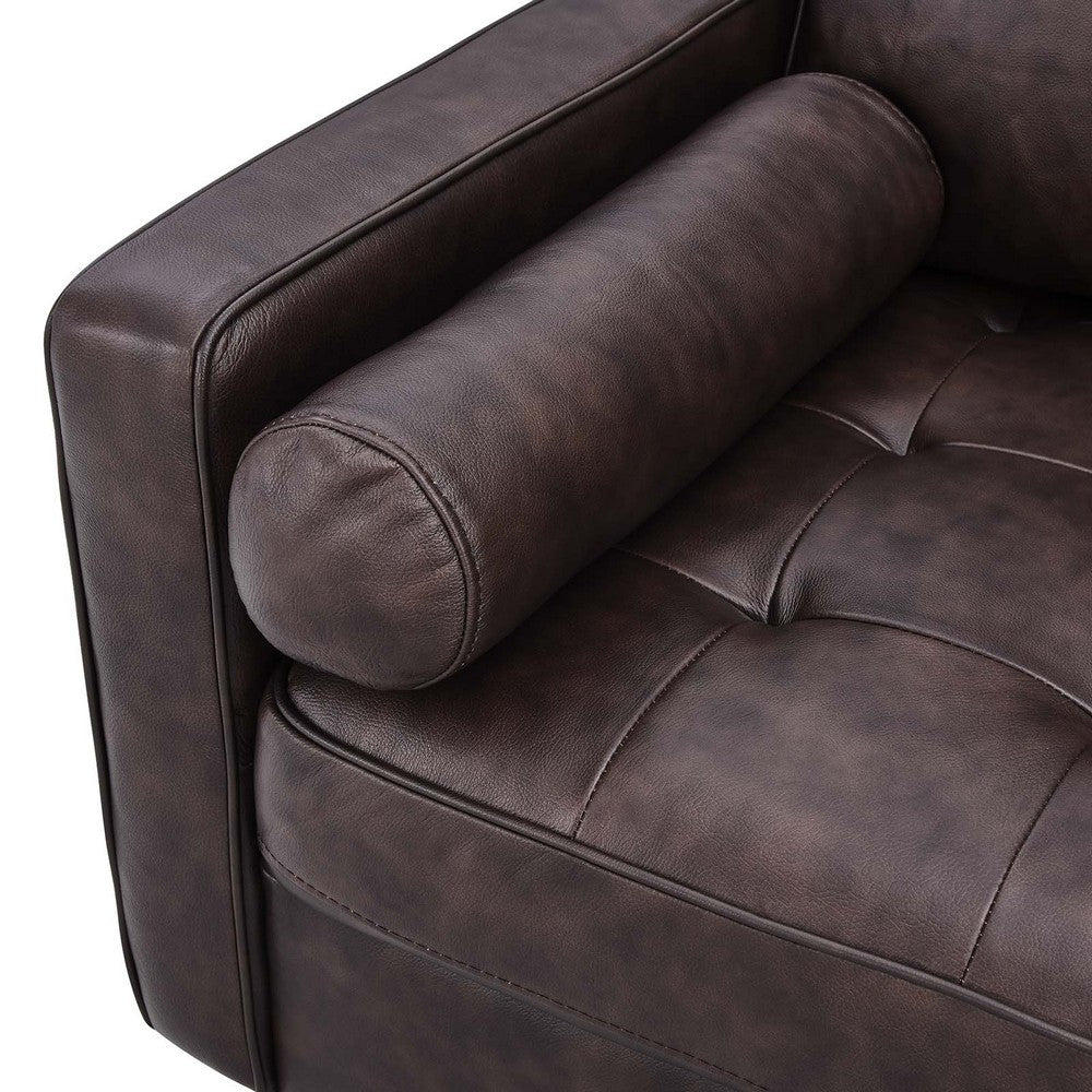 Valour 88" Leather Sofa by Modway| Brown