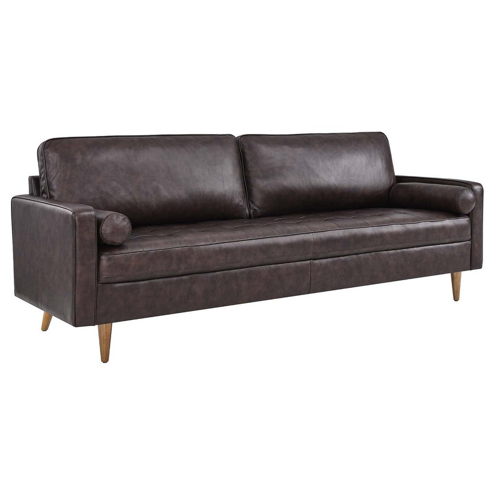 Valour 88" Leather Sofa by Modway| Brown