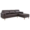 Valour 98" Leather Sectional Sofa by Modway| Brown