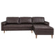 Valour 98" Leather Sectional Sofa by Modway| Brown