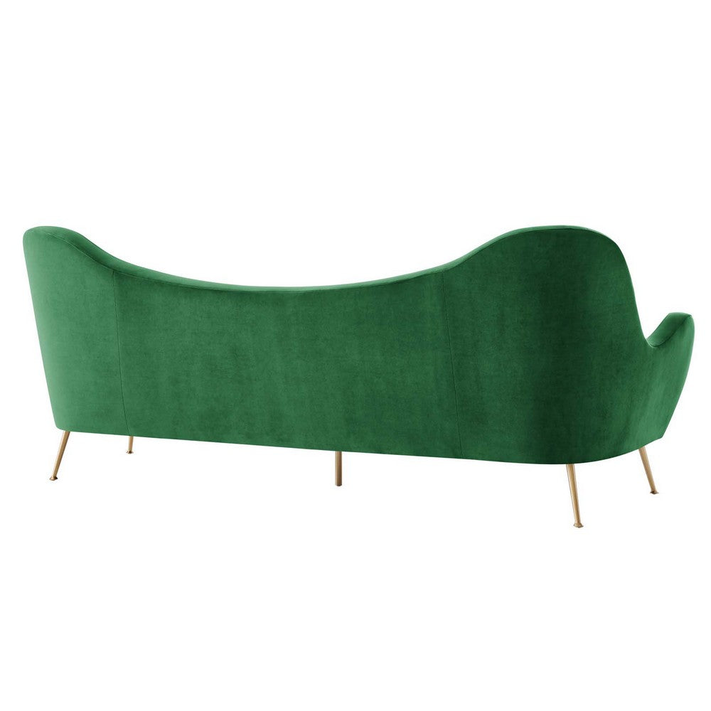 Cheshire Channel Tufted Performance Velvet Sofa by Modway| Green
