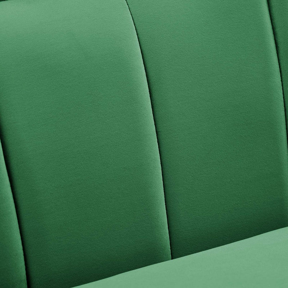 Cheshire Channel Tufted Performance Velvet Sofa by Modway| Green