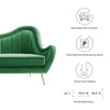 Cheshire Channel Tufted Performance Velvet Sofa by Modway| Green