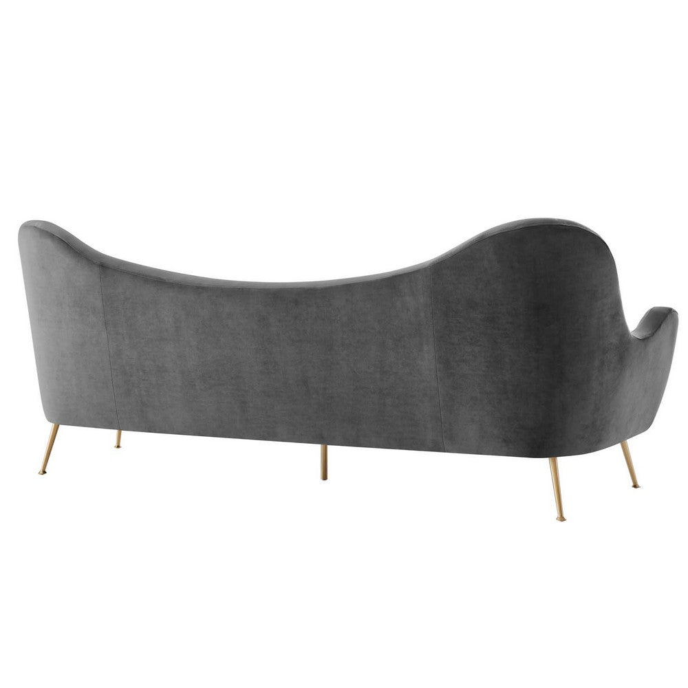 Cheshire Channel Tufted Performance Velvet Sofa by Modway| Gray
