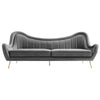 Cheshire Channel Tufted Performance Velvet Sofa by Modway| Gray