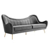 Cheshire Channel Tufted Performance Velvet Sofa by Modway| Gray