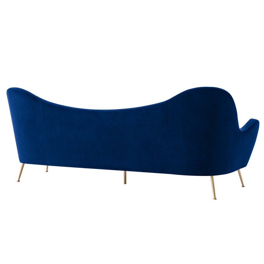 Cheshire Channel Tufted Performance Velvet Sofa by Modway| Blue