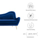 Cheshire Channel Tufted Performance Velvet Sofa by Modway| Blue