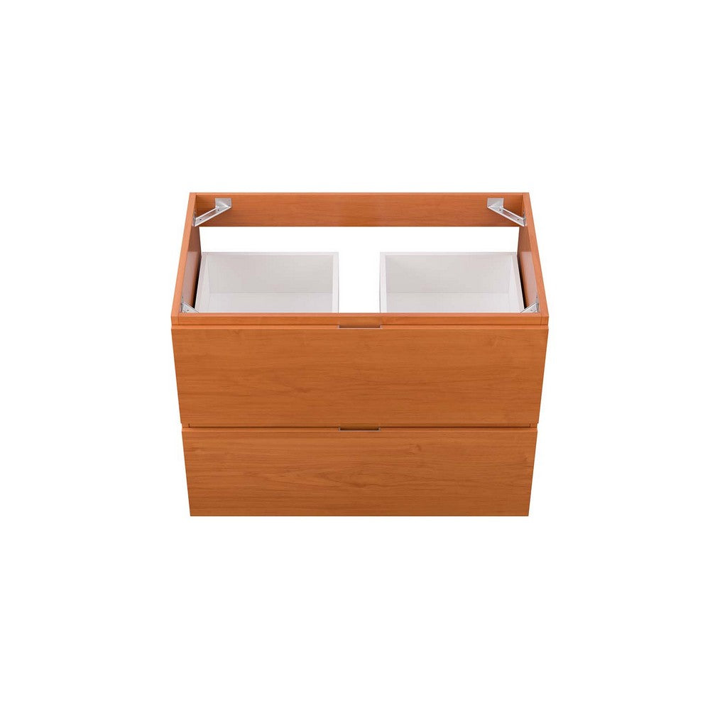 Scenic 30" Wall-Mount Bathroom Vanity Cabinet (Sink Basin Not Included) by Modway| Brown
