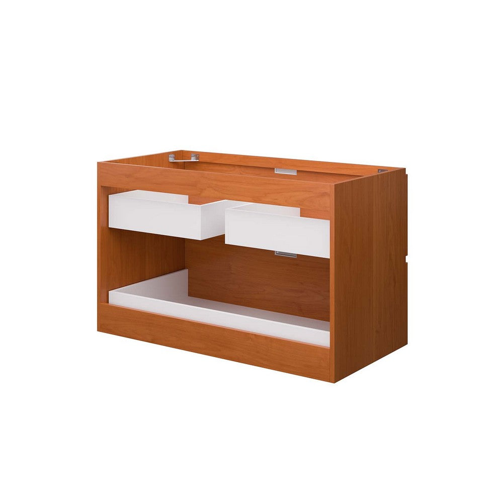 Scenic 36" Wall-Mount Bathroom Vanity Cabinet (Sink Basin Not Included) by Modway| Brown