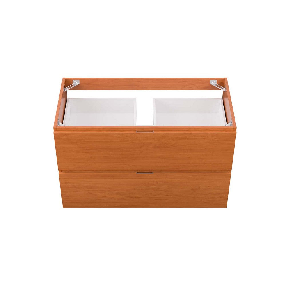 Scenic 36" Wall-Mount Bathroom Vanity Cabinet (Sink Basin Not Included) by Modway| Brown