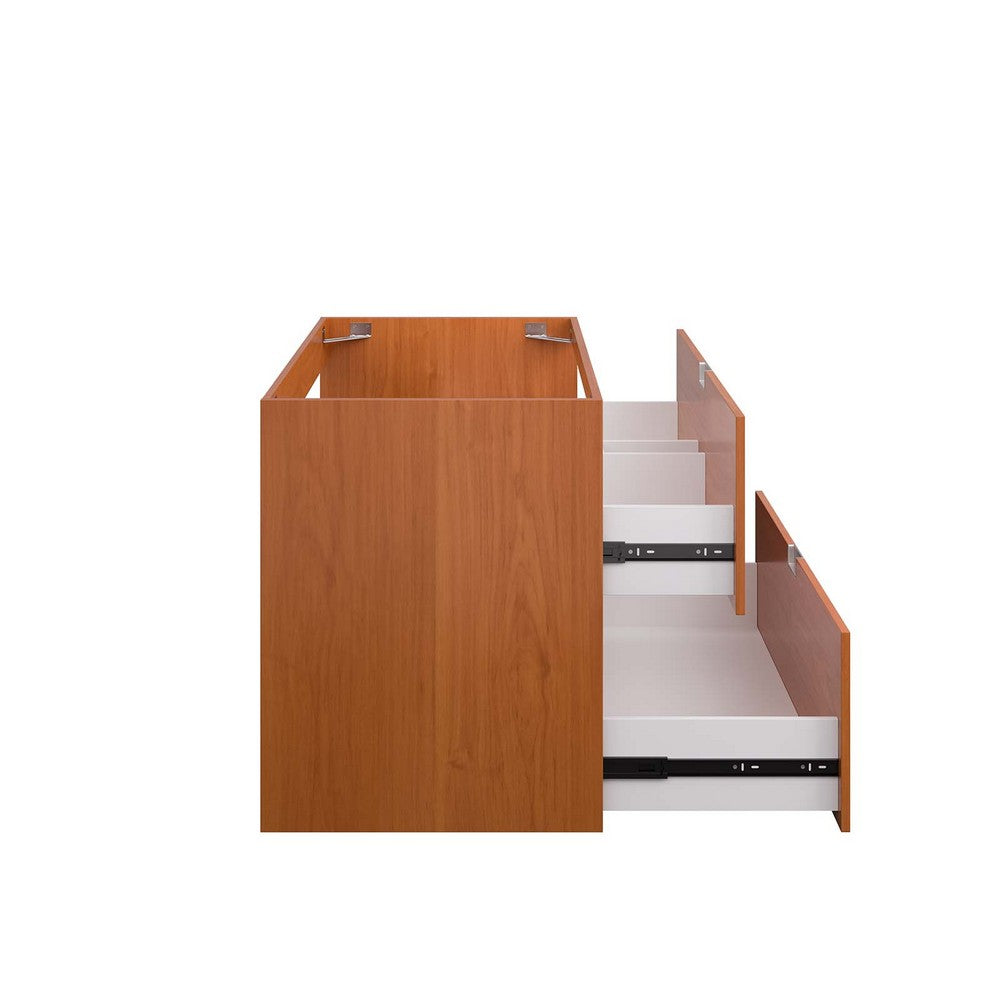 Scenic 36" Wall-Mount Bathroom Vanity Cabinet (Sink Basin Not Included) by Modway| Brown