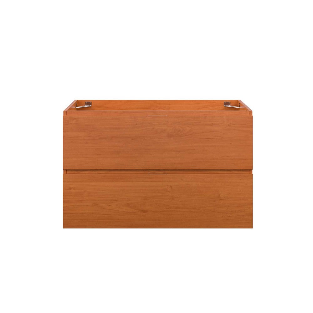 Scenic 36" Wall-Mount Bathroom Vanity Cabinet (Sink Basin Not Included) by Modway| Brown