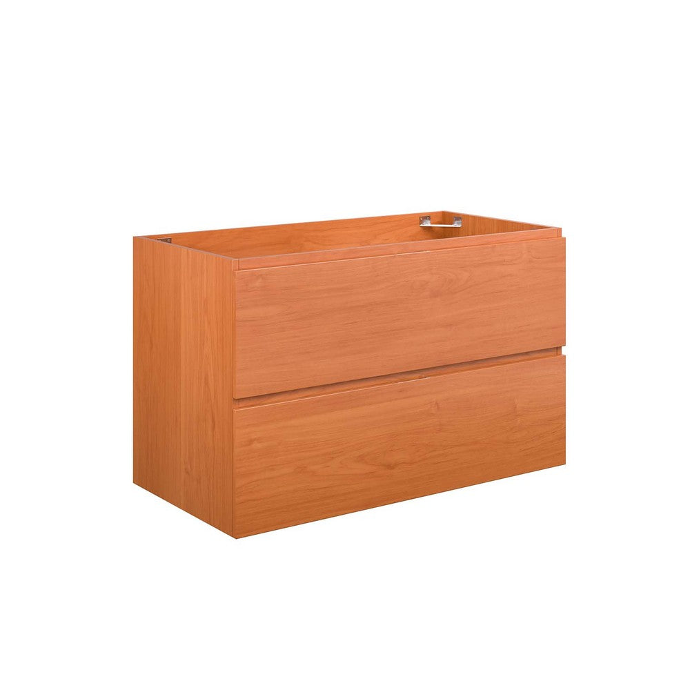 Scenic 36" Wall-Mount Bathroom Vanity Cabinet (Sink Basin Not Included) by Modway| Brown