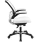 Modway Edge Mesh Back and Mesh Seat Office Chair In Black With Flip-Up Arms in White MDY-EEI-594-WHI