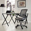 Modway Edge Mesh Back and White Vinyl Seat Office Chair With Flip-Up Arms - Computer Desks in Gray