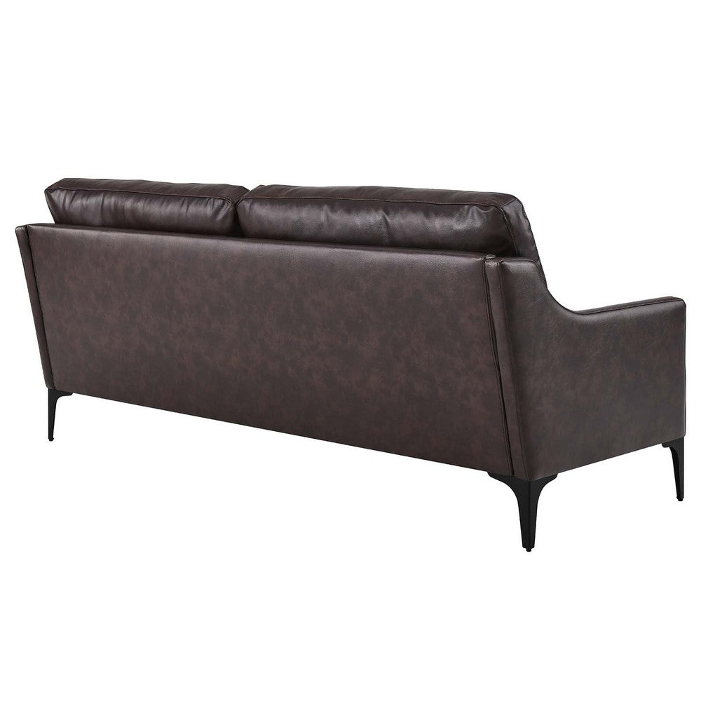 Corland Leather Sofa by Modway| Brown
