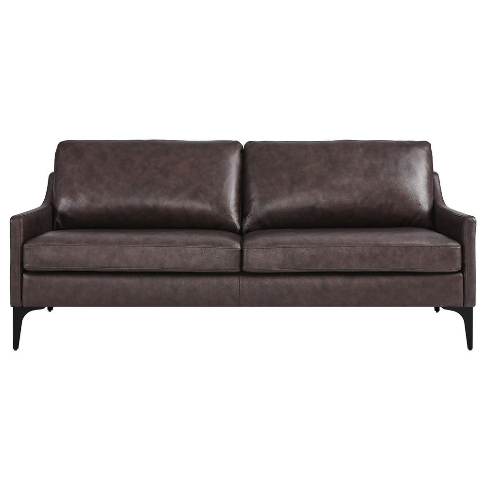 Corland Leather Sofa by Modway| Brown