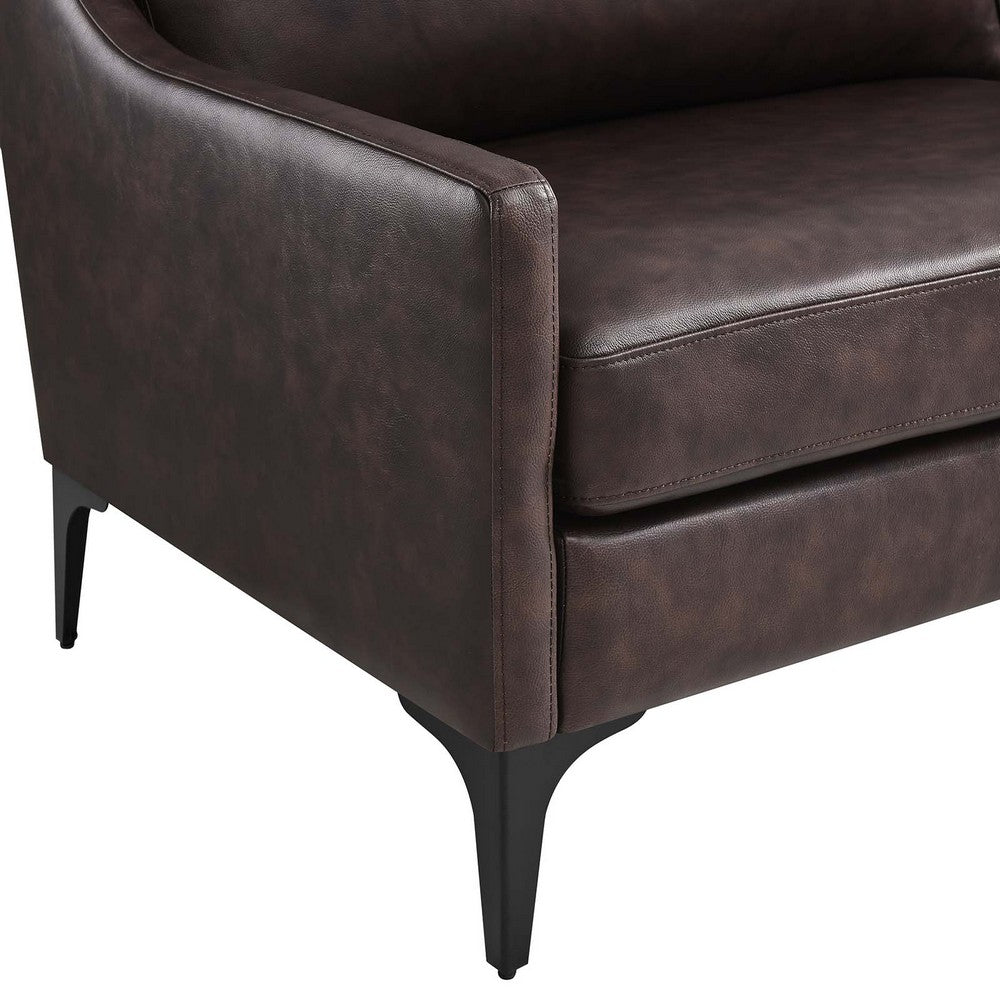Corland Leather Sofa by Modway| Brown