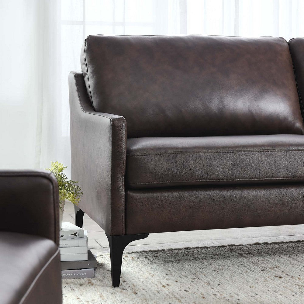 Corland Leather Sofa by Modway| Brown