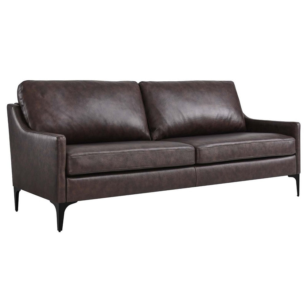 Corland Leather Sofa by Modway| Brown