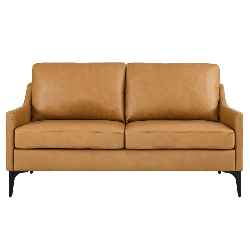 Corland Leather Loveseat - No Shipping Charges MDY-EEI-6020-BRN