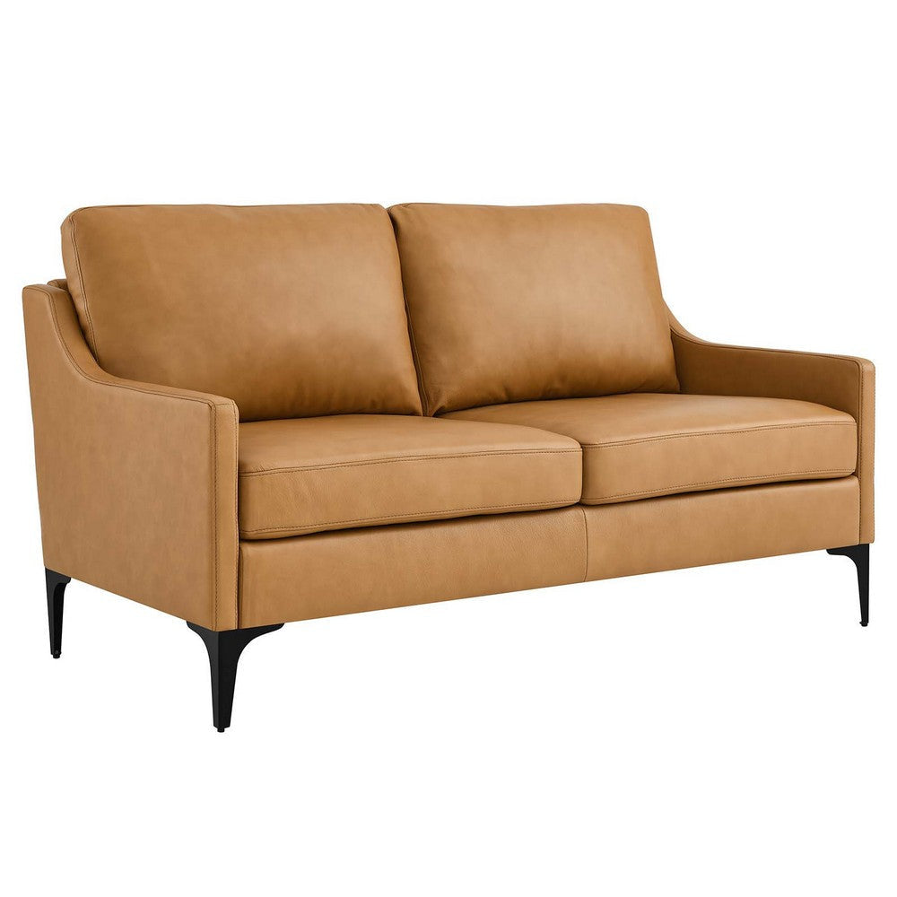 Modway Corland Upholstered Leather, Loveseat, Tan