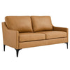 Modway Corland Upholstered Leather, Loveseat, Tan