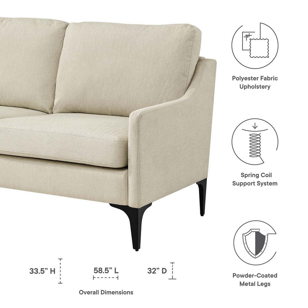 Corland Upholstered Fabric Loveseat by Modway| Brown