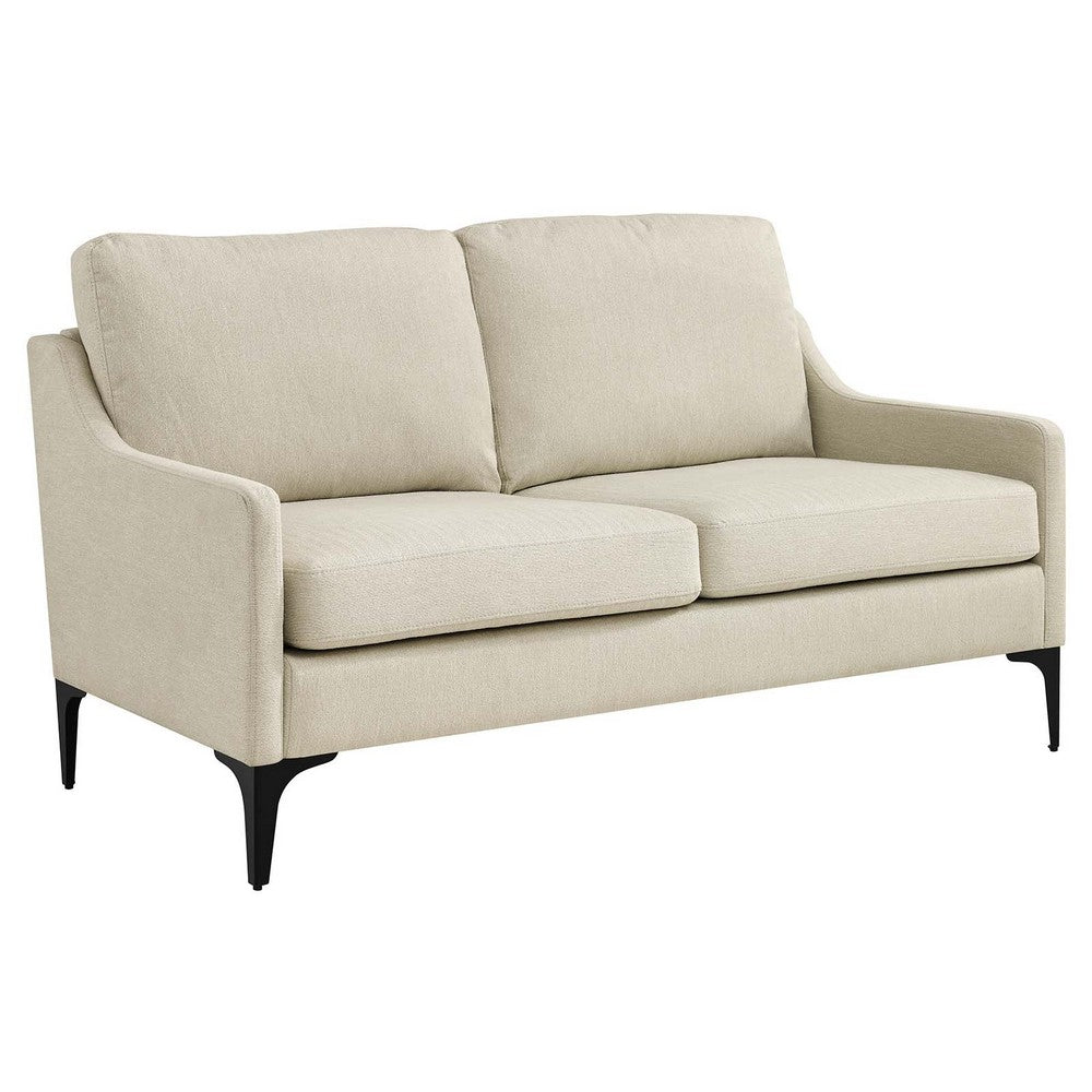 Corland Upholstered Fabric Loveseat by Modway| Brown