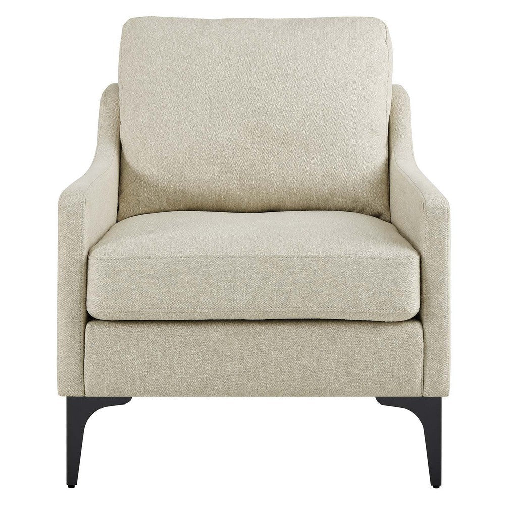 Modway Corland Upholstered Fabric, Armchair, Beige