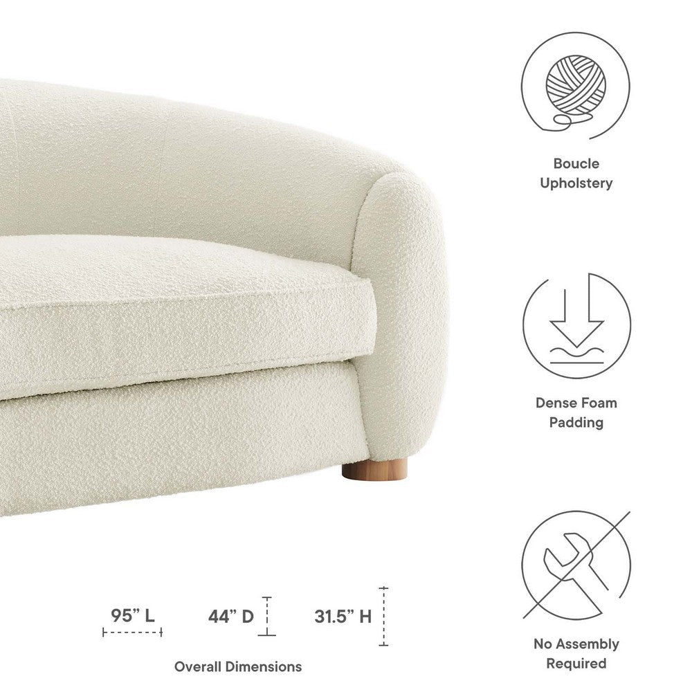 Modway Abundant Boucle Upholstered Fabric Sofa Ivory MDY-EEI-6024-IVO