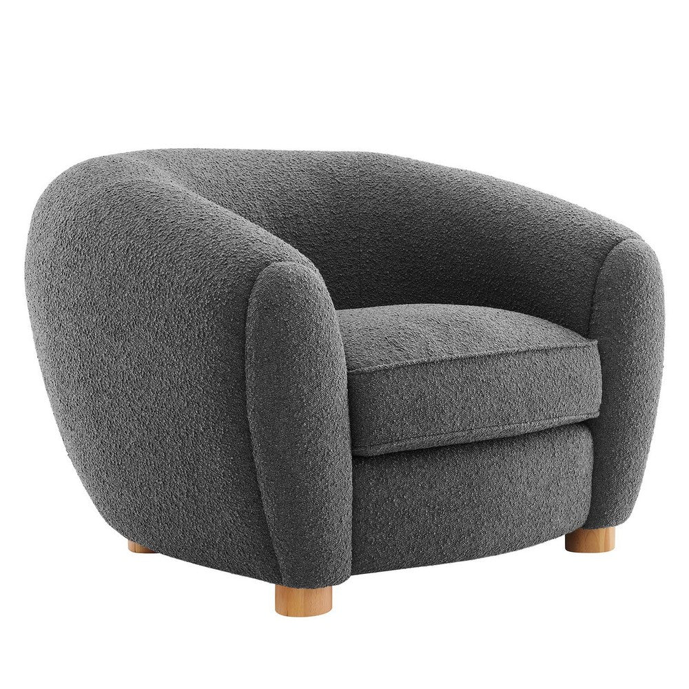 Abundant Boucle Upholstered Fabric Armchair by Modway| Gray