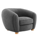 Abundant Boucle Upholstered Fabric Armchair by Modway| Gray