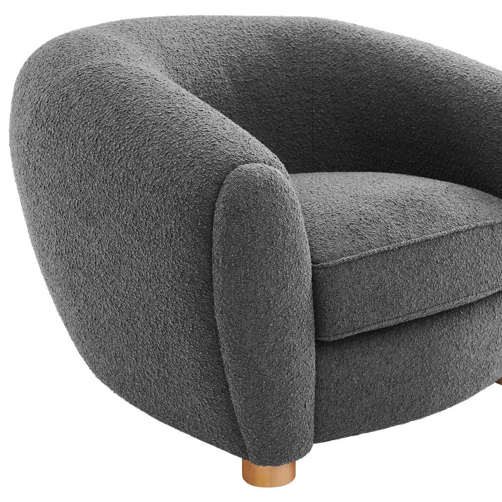 Abundant Boucle Upholstered Fabric Armchair by Modway| Gray