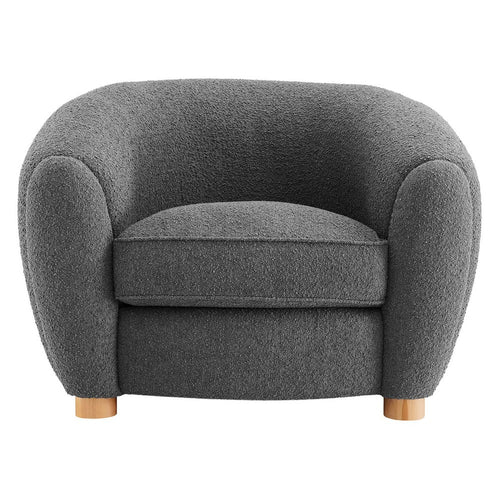 Abundant Boucle Upholstered Fabric Armchair by Modway| Gray