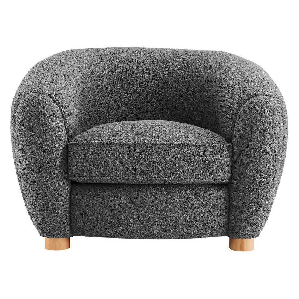 Abundant Boucle Upholstered Fabric Armchair by Modway| Gray