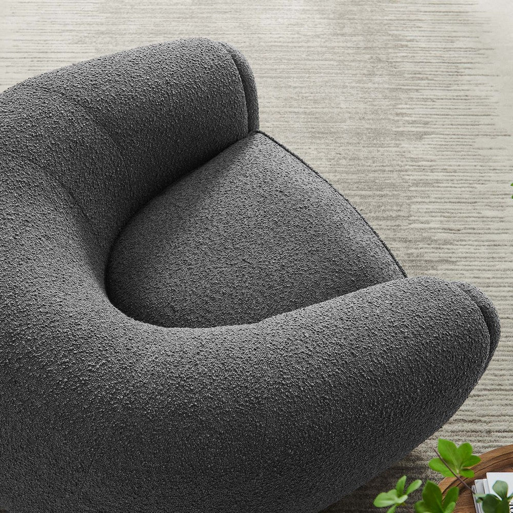 Abundant Boucle Upholstered Fabric Armchair by Modway| Gray