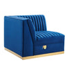 Sanguine Channel Tufted Performance Velvet Modular Sectional Sofa Left Corner Chair by Modway| Blue