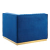 Sanguine Channel Tufted Performance Velvet Modular Sectional Sofa Left Corner Chair by Modway| Blue
