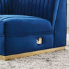Sanguine Channel Tufted Performance Velvet Modular Sectional Sofa Left Corner Chair by Modway| Blue