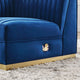 Sanguine Channel Tufted Performance Velvet Modular Sectional Sofa Left Corner Chair by Modway| Blue