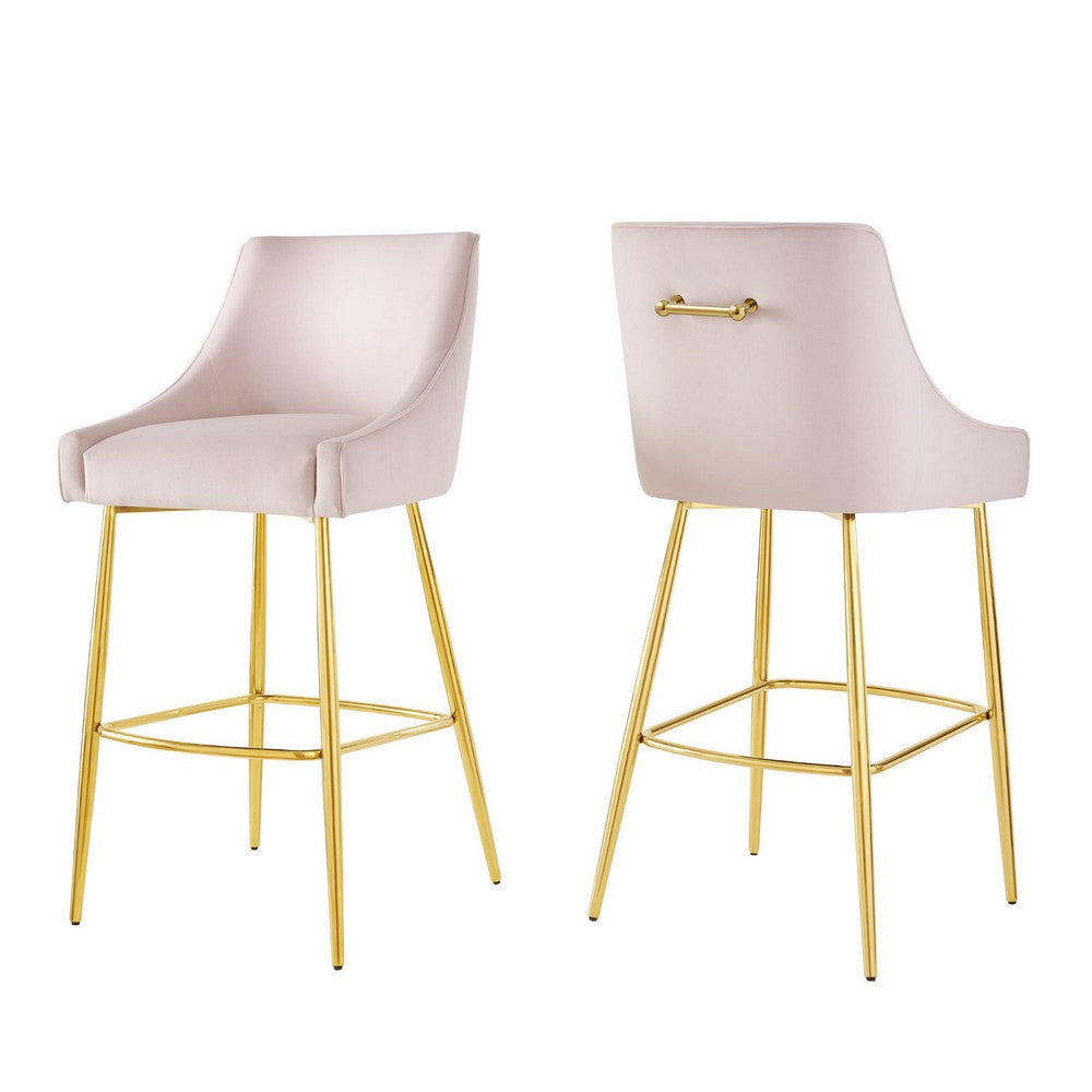 Modway Discern 2, Two Bar Stools, Pink