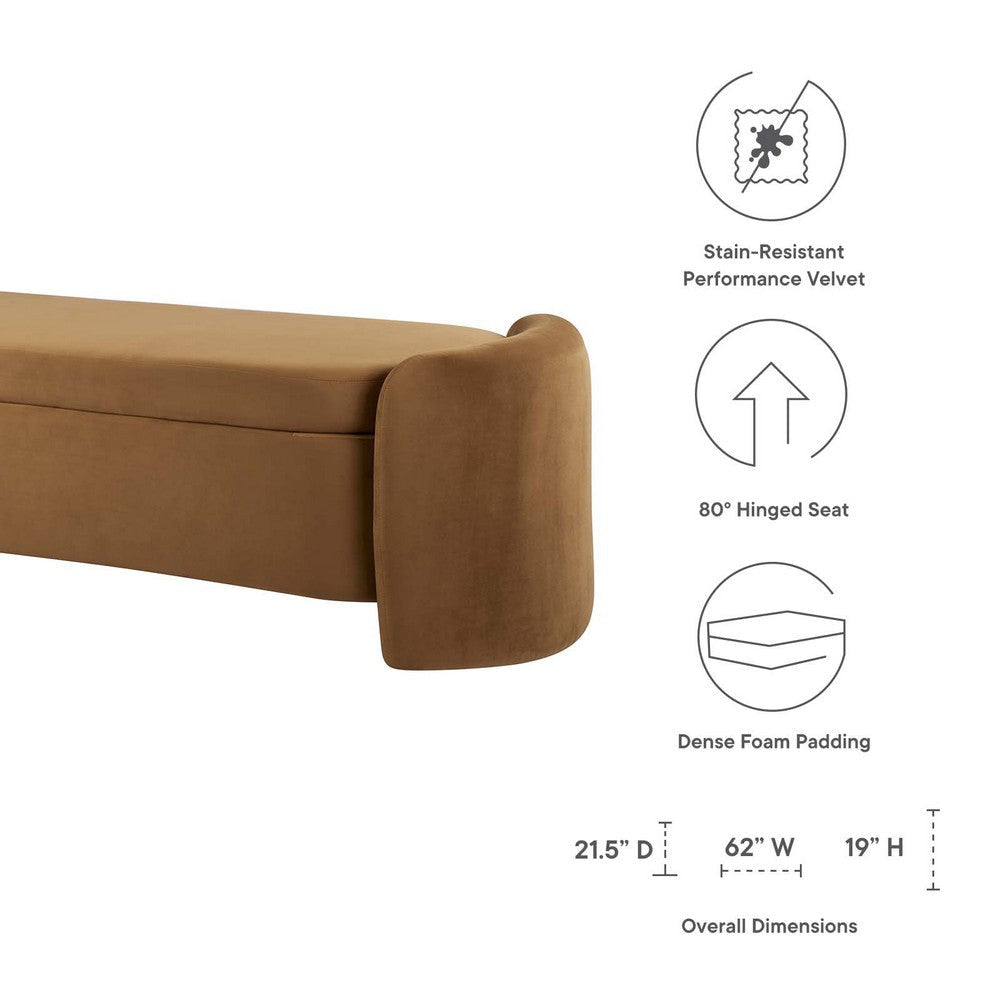 Nebula Upholstered Performance Velvet Bench  - No Shipping Charges