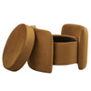 Modway EEI-6055-COG Nebula Upholstered Performance Velvet Ottoman Cognac MDY-EEI-6055-COG