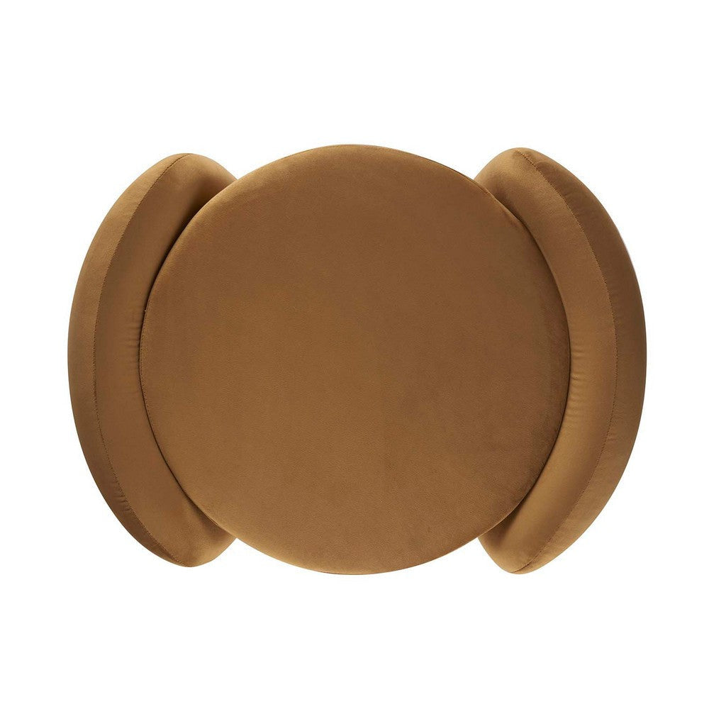 Modway EEI-6055-COG Nebula Upholstered Performance Velvet Ottoman Cognac MDY-EEI-6055-COG
