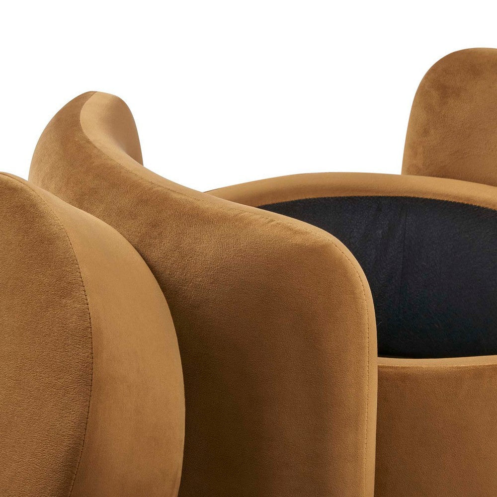 Modway EEI-6055-COG Nebula Upholstered Performance Velvet Ottoman Cognac MDY-EEI-6055-COG