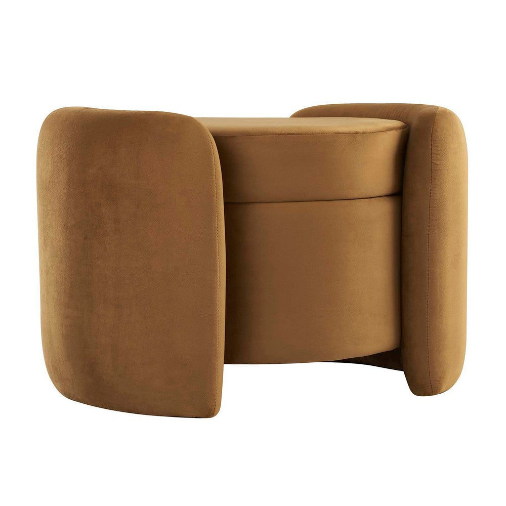 Modway EEI-6055-COG Nebula Upholstered Performance Velvet Ottoman, Cognac