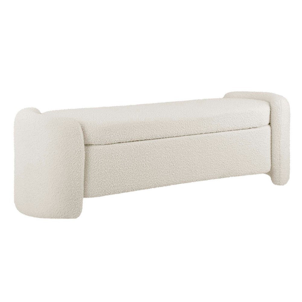 Nebula Boucle Upholstered Bench - No Shipping Charges