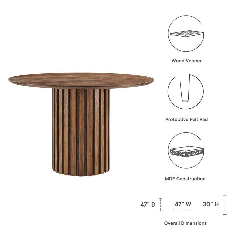 Senja 47" Round Dining Table by Modway| Brown